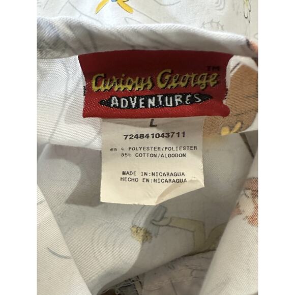 ✨2/$20 Curious George Adventures Cartoon Nurse CNA V-Neck Scrub Top Large - Picture 11 of 13